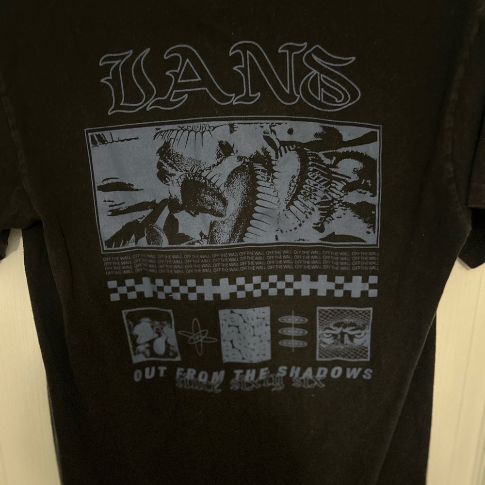 Vans Black T-Shirt with Blue Reptile Design